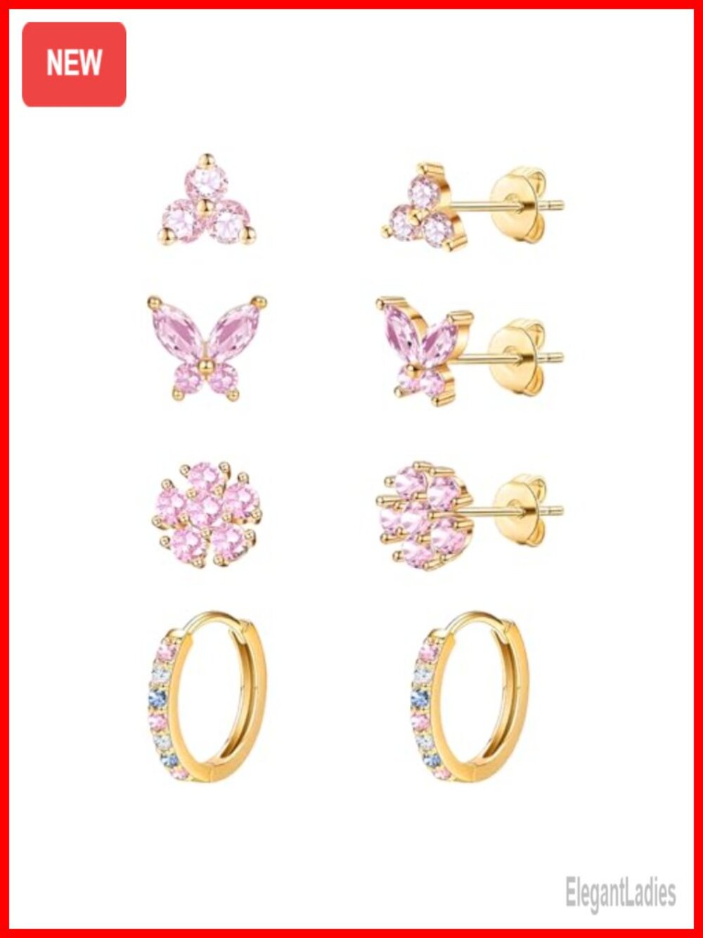 14K Gold Plated Hypoallergenic Stud Earrings for Women Girls